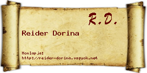 Reider Dorina névjegykártya